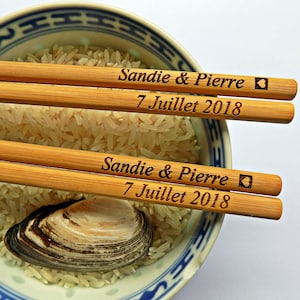 New Engraved Chopsticks, Personalized Chopsticks, Bamboo Chopstick, Wedding Favors, Rustic Chopstick, Wedding Chopsticks, Min. Order 30pr
