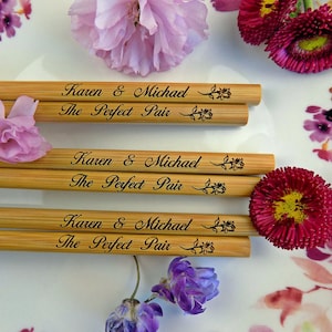 New personalized Chopsticks,Save the date, Wedding Favor Chopstick, Engraved Bamboo Chopsticks, Wedding Gift, Wedding Favors, Min.Order 30pr