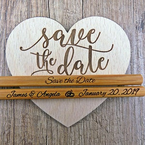 Personalized Engraved Bamboo Chopsticks: Wedding Favors, Save the Date