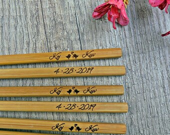 New personalized Chopsticks,Save the date, Wedding Favor Chopstick, Engraved Bamboo Chopsticks, Wedding Gift, Wedding Favors, Min.Order 30pr