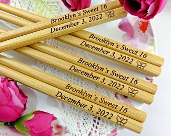 New Personalized Chopsticks, Save the date, Wedding Favor Chopsticks, Engraved Chopsticks, Wedding Gift, Party Favors, Bulk, Min.Order 30pr