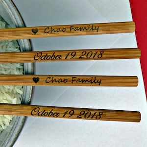New Personalized Chopsticks, Custom Chopsticks, Bamboo Chopstick, Wedding Favors, Rustic Chopstick, Wedding Chopsticks, Min. Order 30pair