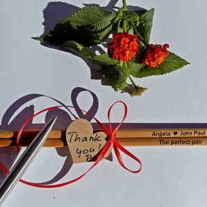 New! Chopsticks with tags, Personalized Chopsticks, Bamboo Chopstick, Wedding Favors, Heart, Wedding Chopsticks, Min. Order 30pr