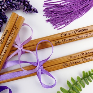 New personalized Chopsticks,Save the date, Wedding Favor Chopstick, Engraved Bamboo Chopsticks, Wedding Gift, Wedding Favors, Min.Order 30pr image 4