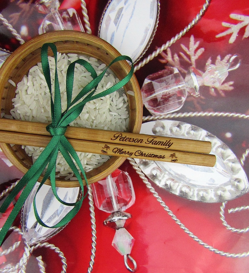 Merry Christmas Engraved Chopsticks Personalized Chopsticks Etsy