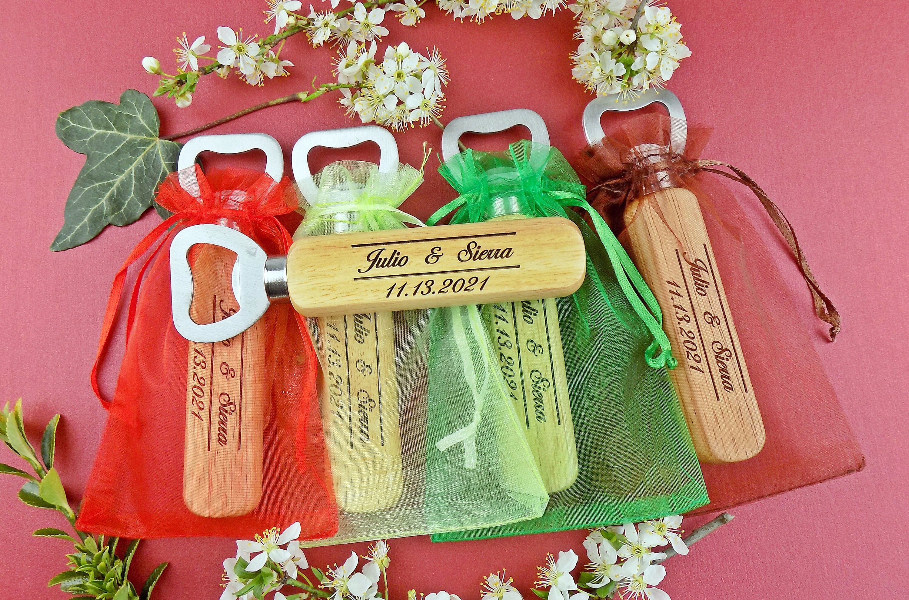 Bulk Engraved Bottle Opener with organza pouch Party Favor Etsy