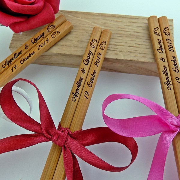 Personalized Chopsticks, Wedding Favor Chopsticks, Engraved Chopsticks, Wedding Gift, Personalised Chopsticks, Shower Gifts, Min. Order 30pr