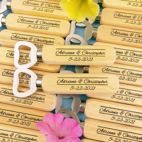 Bulk Personalized Bottle Opener Wedding Favors Rustic Etsy