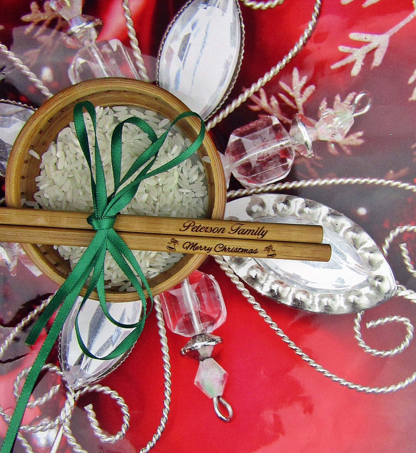 Merry Christmas Engraved Chopsticks Personalized Chopsticks Etsy