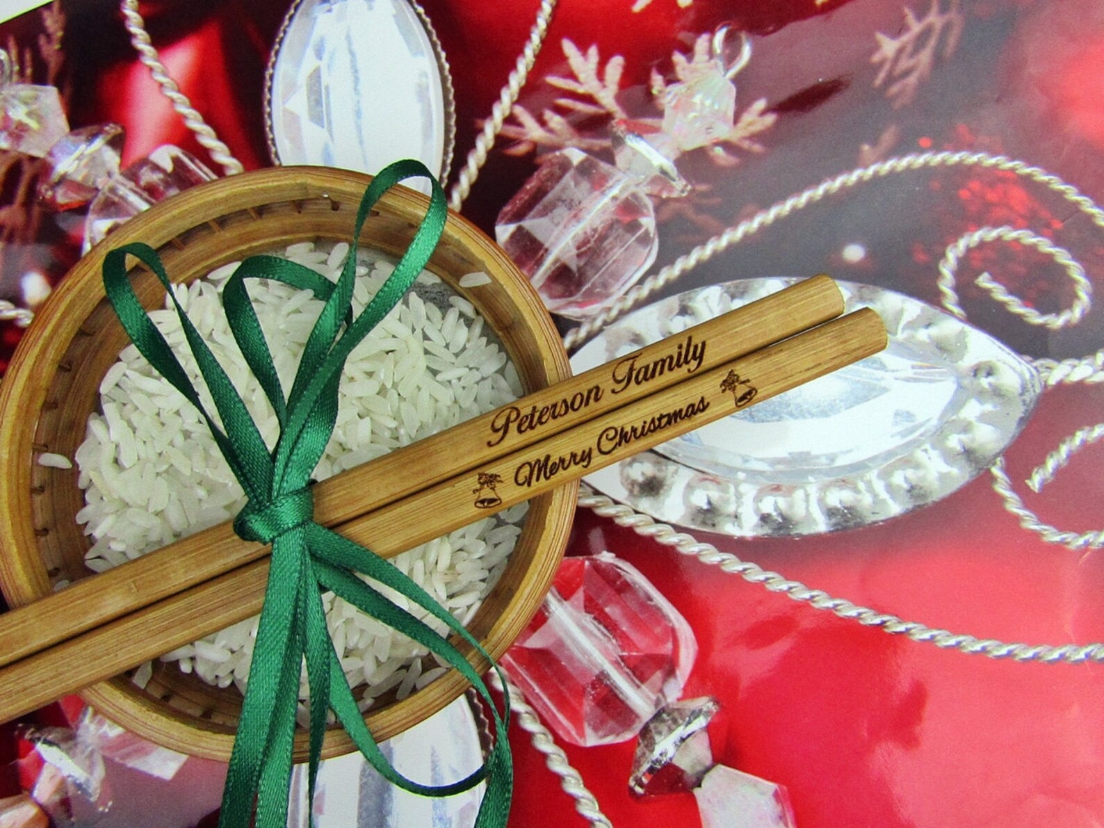 Merry Christmas Engraved Chopsticks Personalized Chopsticks Etsy