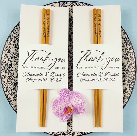personalized chopsticks wedding favors
