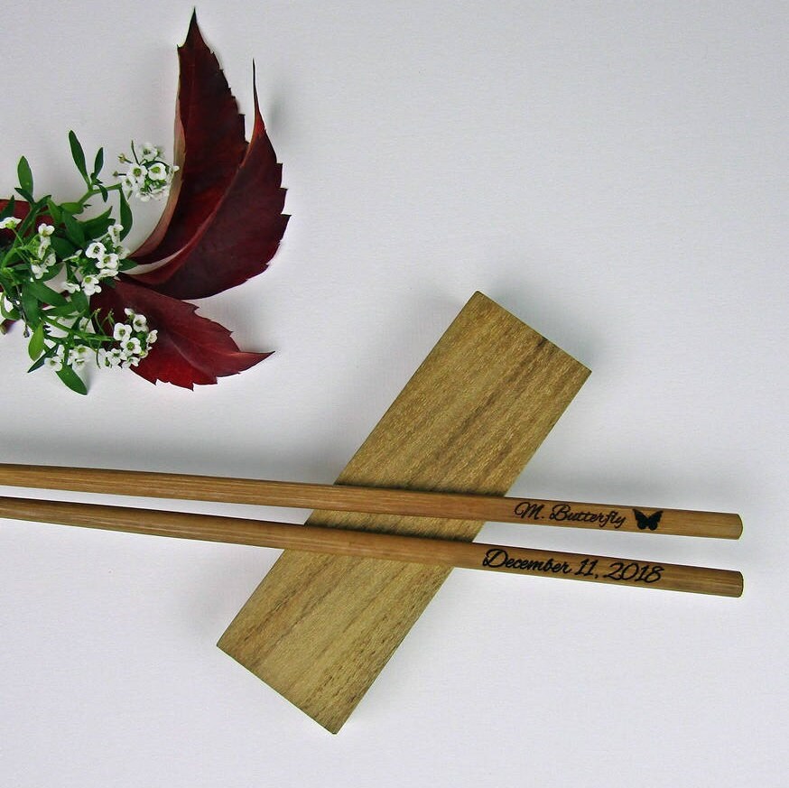 Sale Engraved Chopsticks Personalized Chopsticks Bamboo Etsy