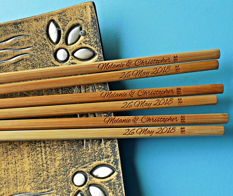 New Engraved Chopsticks Personalized Chopsticks Double Etsy