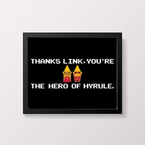 The Legend of Zelda End Screen Cross Stitch Pattern - Black Background