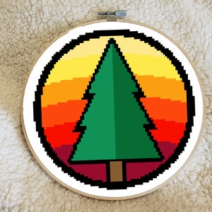 The Adventure Zone Kepler Pine Guard Patch Cross Stitch Pattern 6&quot;