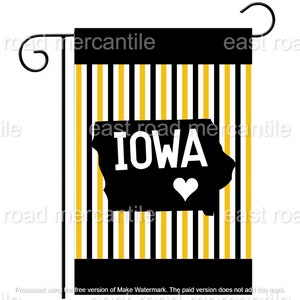 Iowa Heart Welcome Garden Flag - DOUBLE SIDED Ready to Ship - Outdoor Yard Decor