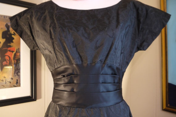 1950s/60s Black Brocade Cocktail Dress - image 2