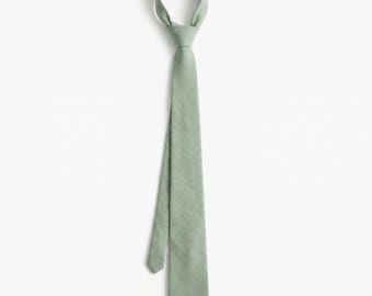 Light Sage Green Linen Tie and Pocket Square