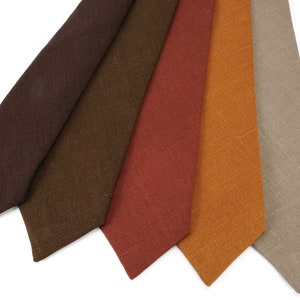 Brown linen color variation for linen necktie / choose brown color for necktie, bow tie, suspenders, pocket square, cufflinks in same color