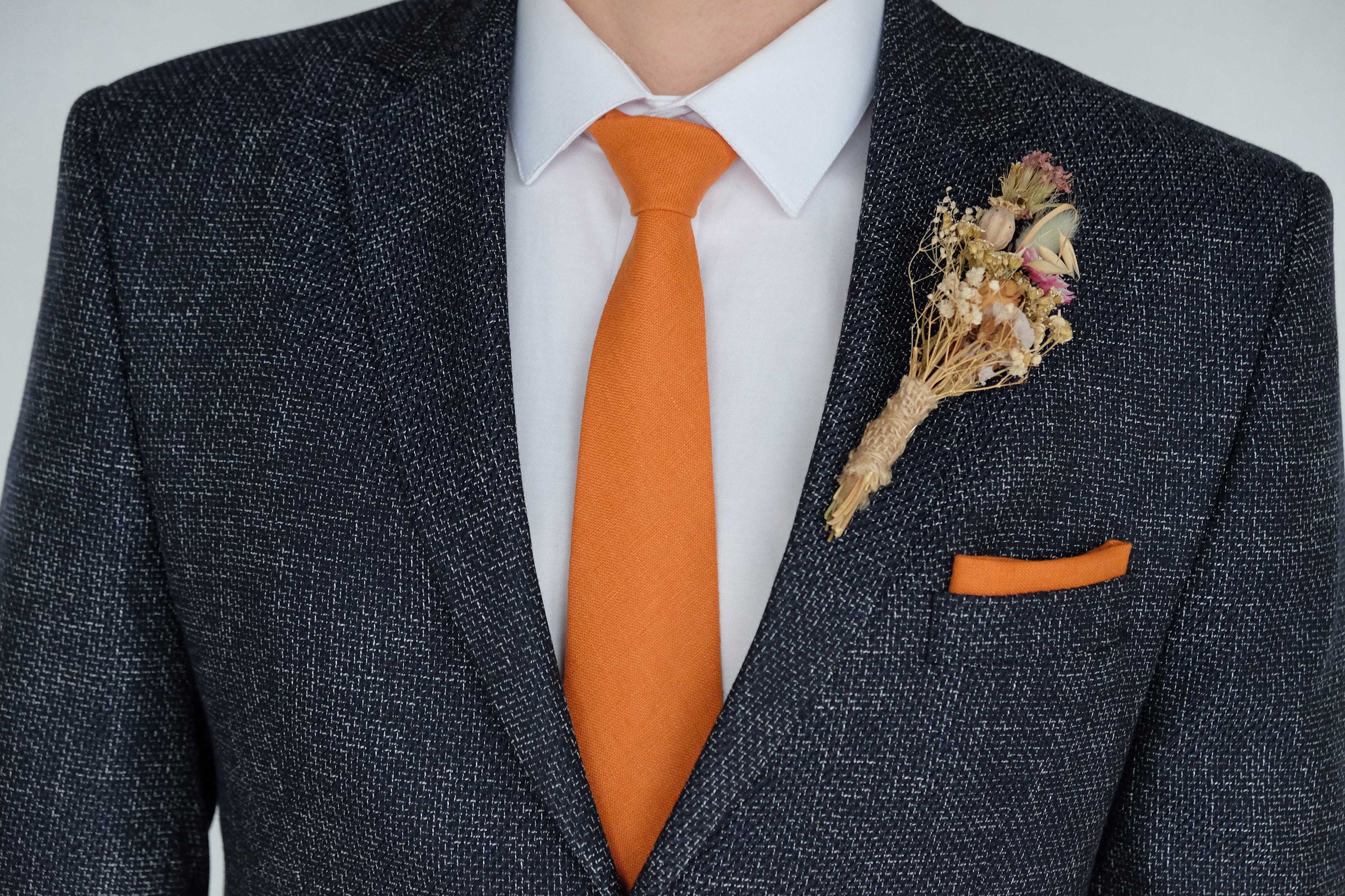 Ankara Necktie, Wedding Necktie, Orange Necktie, Groomsmen, Father’s Day  Gifts