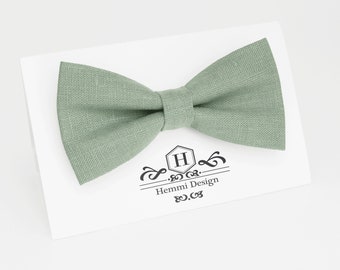 Helle Salbeigrüne Fliege / Salbeigrüne Jungenfliegen / Herrenfliege / grüne Krawatte für Männer / Passendes Einstecktuch Jungen / Groomsmen Pack