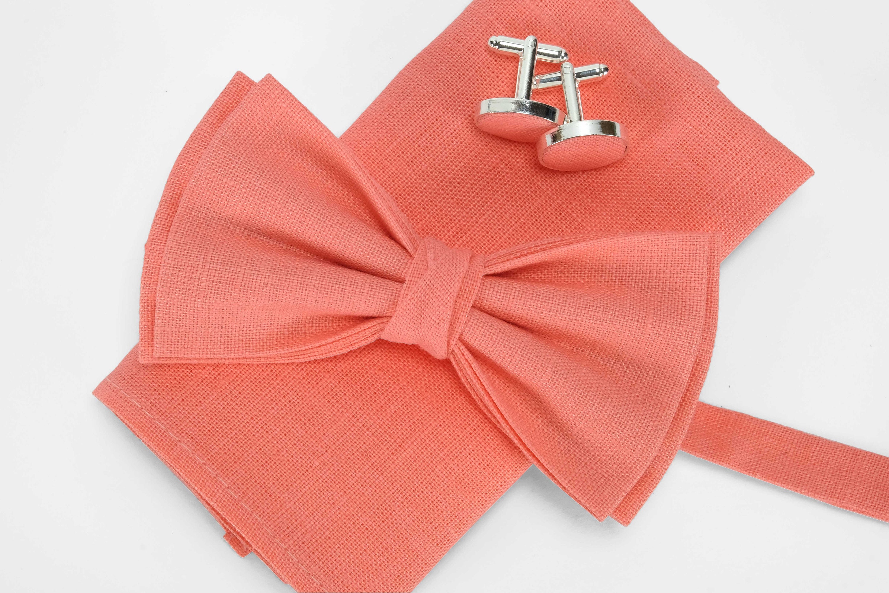 Mens coral colored bow ties discount