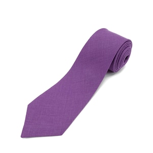 Orchid Purple Linen Necktie / Necktie Pocket square / Tie for Men / Purple necktie with pocket square / purple necktie For boy