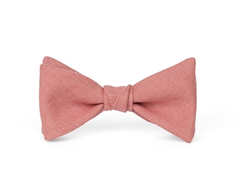 Dusty Rose Classic Linen Pre-tied Bow tie