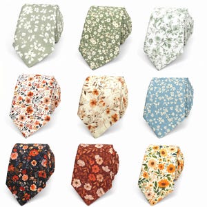 Handmade Cotton Necktie, Floral Colors, Quality Craftsmanship