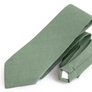 Sage Green Tie For Wedding / Tie For Groomsmen / Green Pocket Square With Necktie / Green Men's tie / Green Bow tie For Men image 2