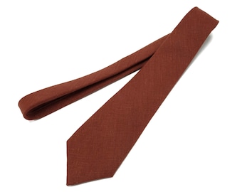 Cravate de couleur rouille pour mariage / cravate pour garçons d'honneur / pochette de costume rouille avec cravate / cravate homme rouille / noeud papillon pour homme