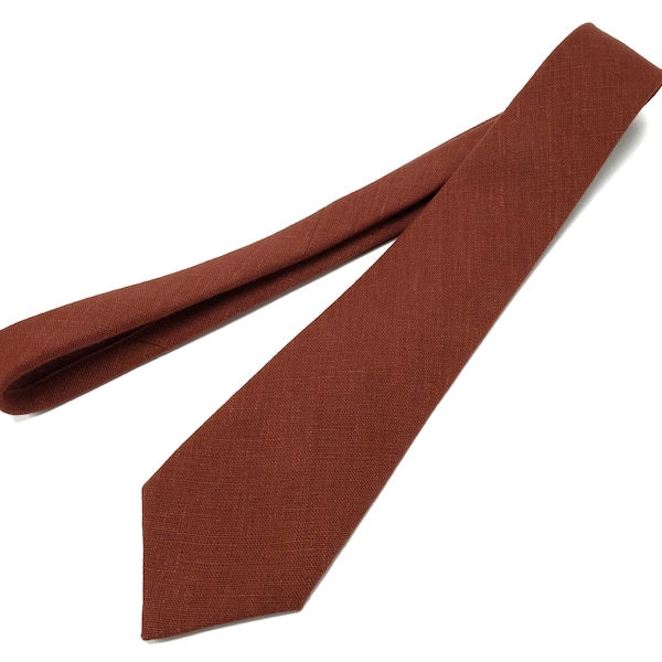 Rust color necktie For Wedding / Necktie For Groomsmen / rust Pocket Square With Tie / rust Men's Tie / Bow tie For Men