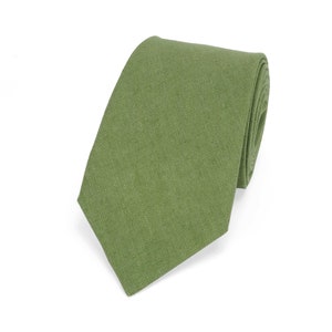 Fern green linen Tie For Wedding / Necktie For Groomsmen / fern green color Pocket Square With Tie / fern green Men&#39;s Tie