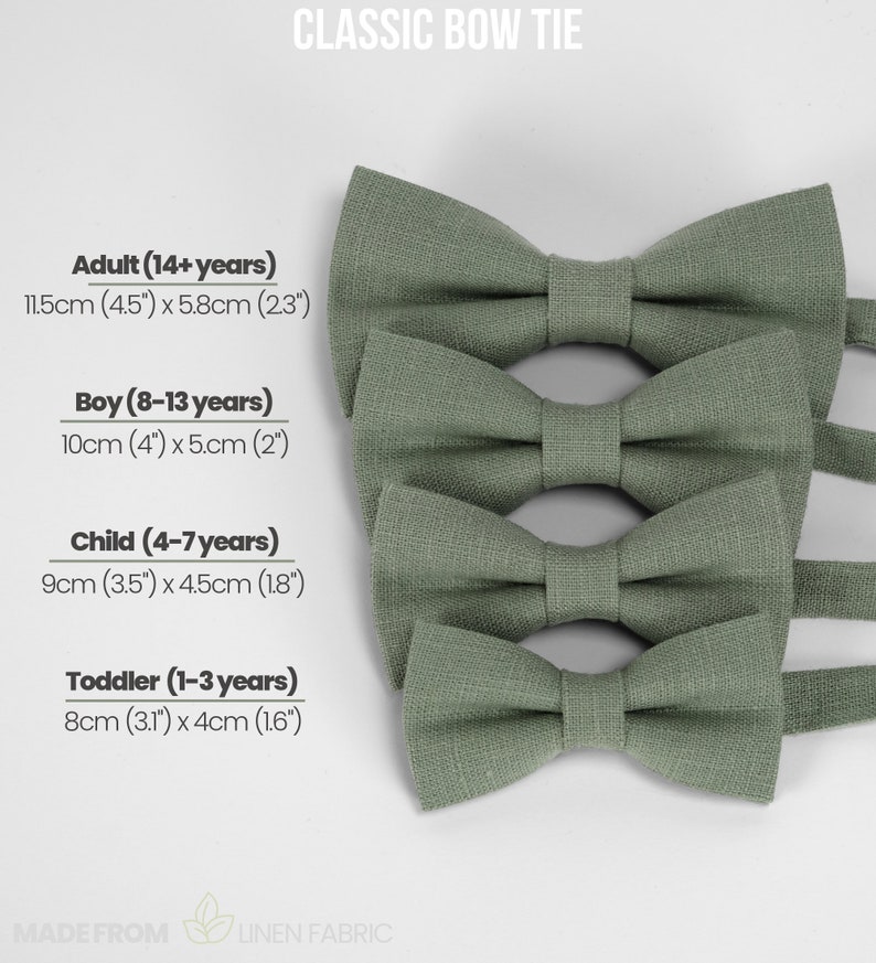 Stylish green linen bow ties, impeccably paired with suspenders, pocket squares, and cufflinks. Available in all sizes. Sage green color tie zdjęcie 3