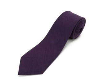 Corbata morada oscura para boda / Corbata para padrinos de boda / Pañuelo de bolsillo morado oscuro con corbata / Corbata de hombre morado oscuro / Pajarita morada para hombre