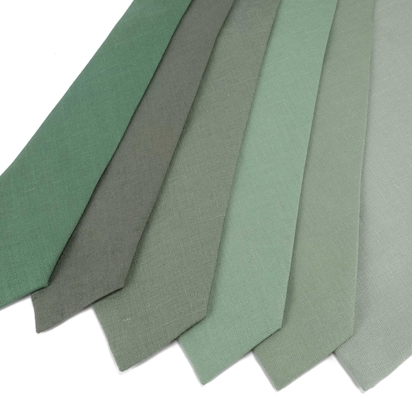 Variation de couleur sauge pour cravate en lin / choisissez la couleur vert sauge pour cravate, nœud papillon, bretelles, mouchoir de poche, boutons de manchette