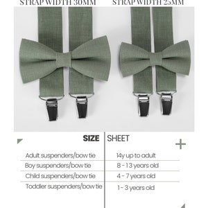 Stylish green linen bow ties, impeccably paired with suspenders, pocket squares, and cufflinks. Available in all sizes. Sage green color tie zdjęcie 4