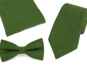 Cravatta Stretta Verde E Pochette Da Taschino In Seta - Foto 11