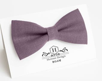 Dusty Eggplant Bow Tie For Wedding / Eggplant Bow Tie For Groomsmen / Dusky Pocket Square With bow tie / Dusky Bow Bow Tie