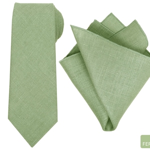 Fern Green Tie For Men / Necktie For Groomsmen / Green Pocket Square With Tie / green Men&#39;s Tie / Green Bow tie For Men