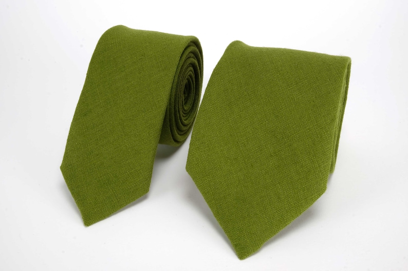 Olive Green Necktie for Wedding / Necktie for Groomsmen / Etsy