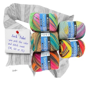 Sock Tube Pre-Knit-Made to Order/Berroco yarn/Yarn Included/54,60,72 Stitch/Cranked Sock Blank