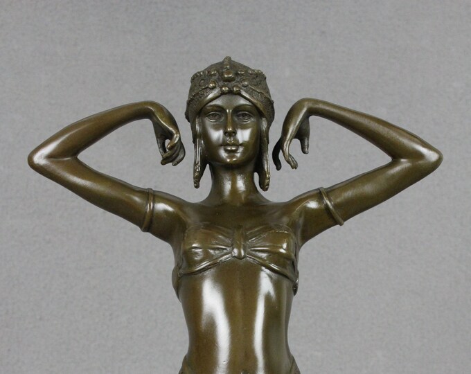 Large Bronze Sculpture Art Deco Dancer Statue Elegant Etsy