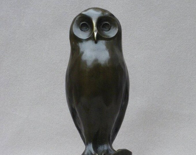 Bronze Sculpture Art Deco Owl Statue Figure Abstract Modern Etsy
