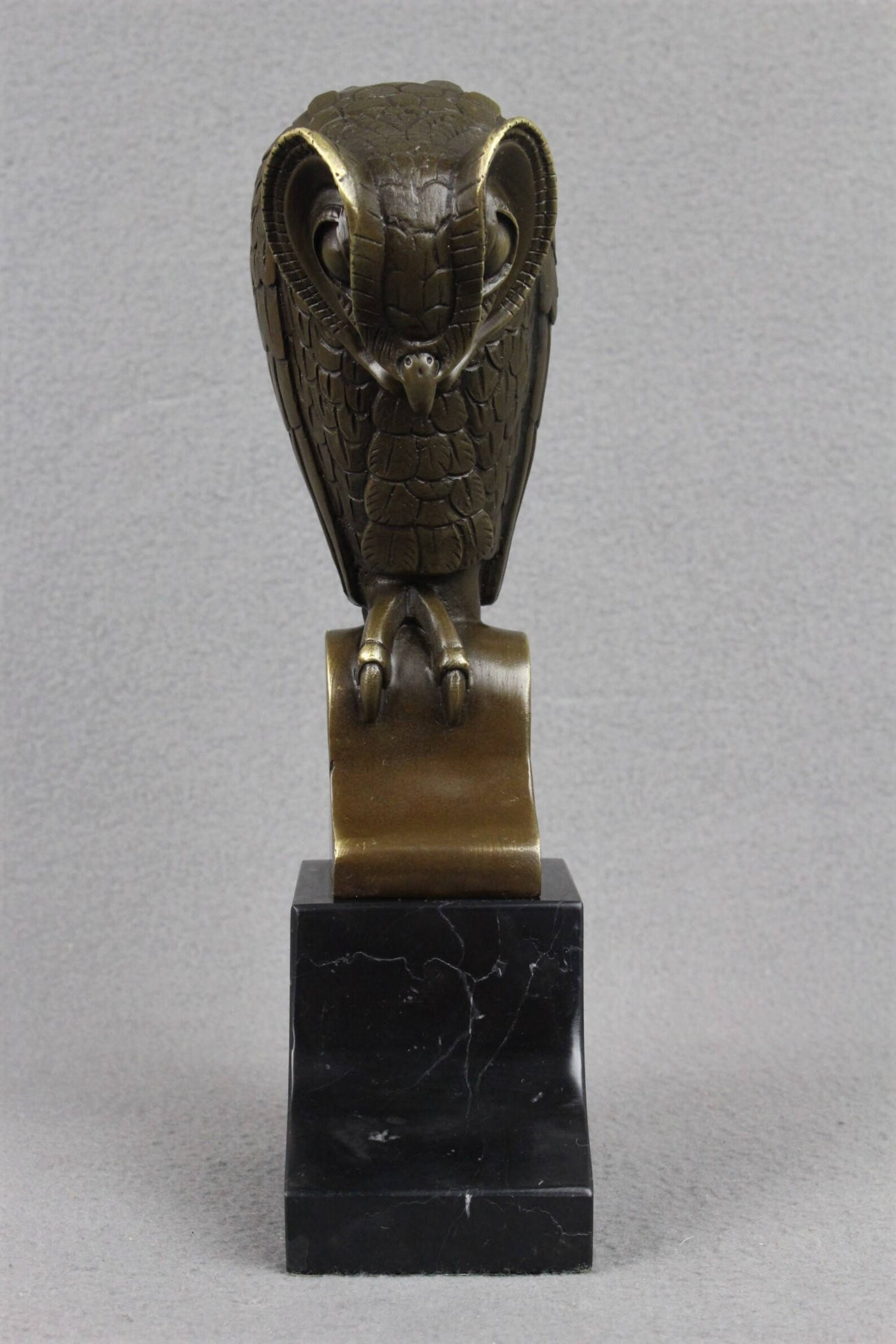 Bronze Sculpture Art Deco Owl Animal Figure Statue Art Artwork Etsy