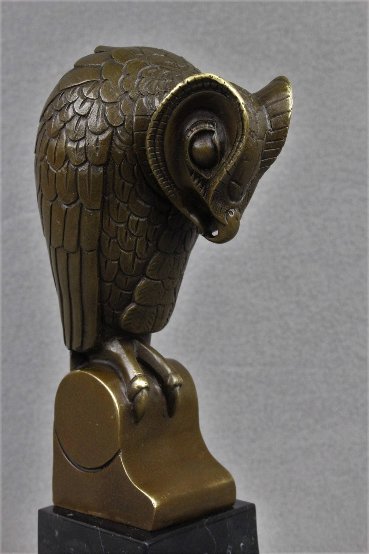 Bronze Sculpture Art Deco Owl Animal Figure Statue Art Artwork Etsy