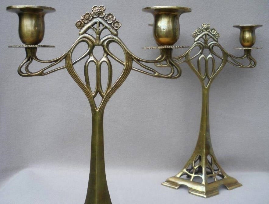 Candlestick Art Deco Style Art Nouveau Style Bronze