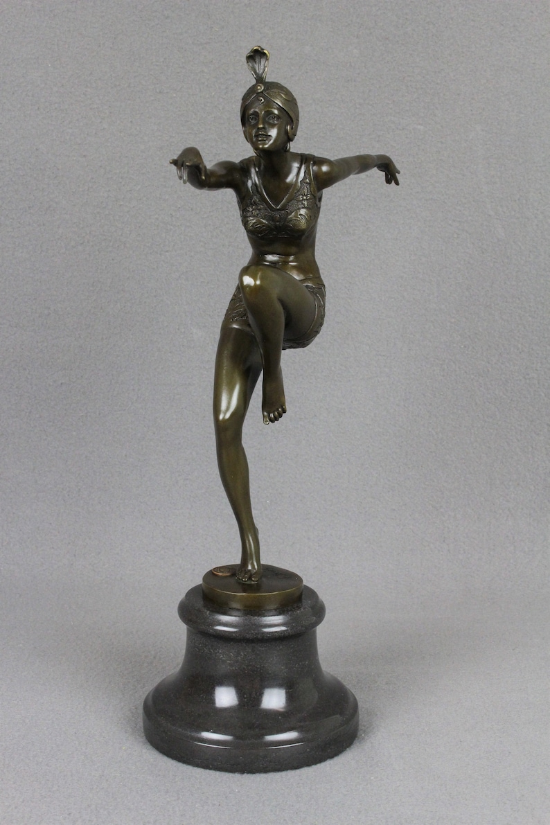 Large Bronze Art Deco Sculpture Female Dancer Statue Ferdinand | Etsy