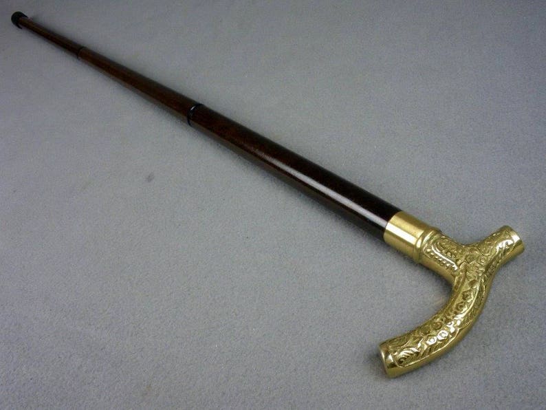 Walking Stick Cane with Secret Compartment Compass Dandy Etsy