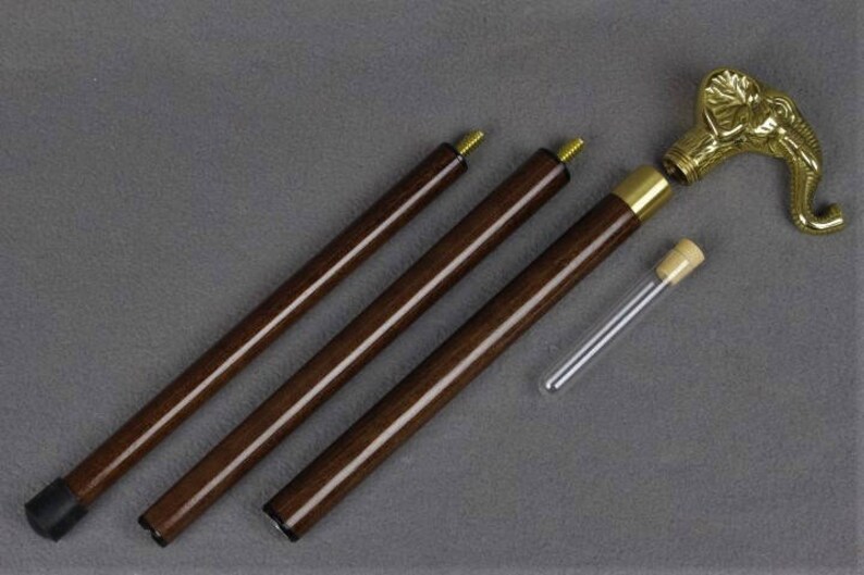 Walking Stick Cane With Secret Compartment Compass Dandy Etsy